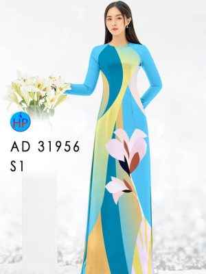 Vải Áo Dài Hoa In 3D AD 31956 34